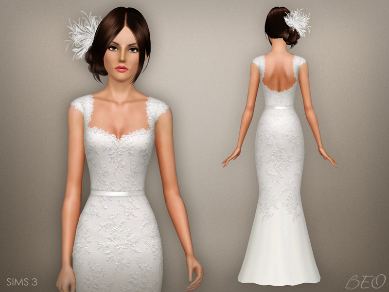 Wedding dress 48 for Sims 3 by BEO (1)